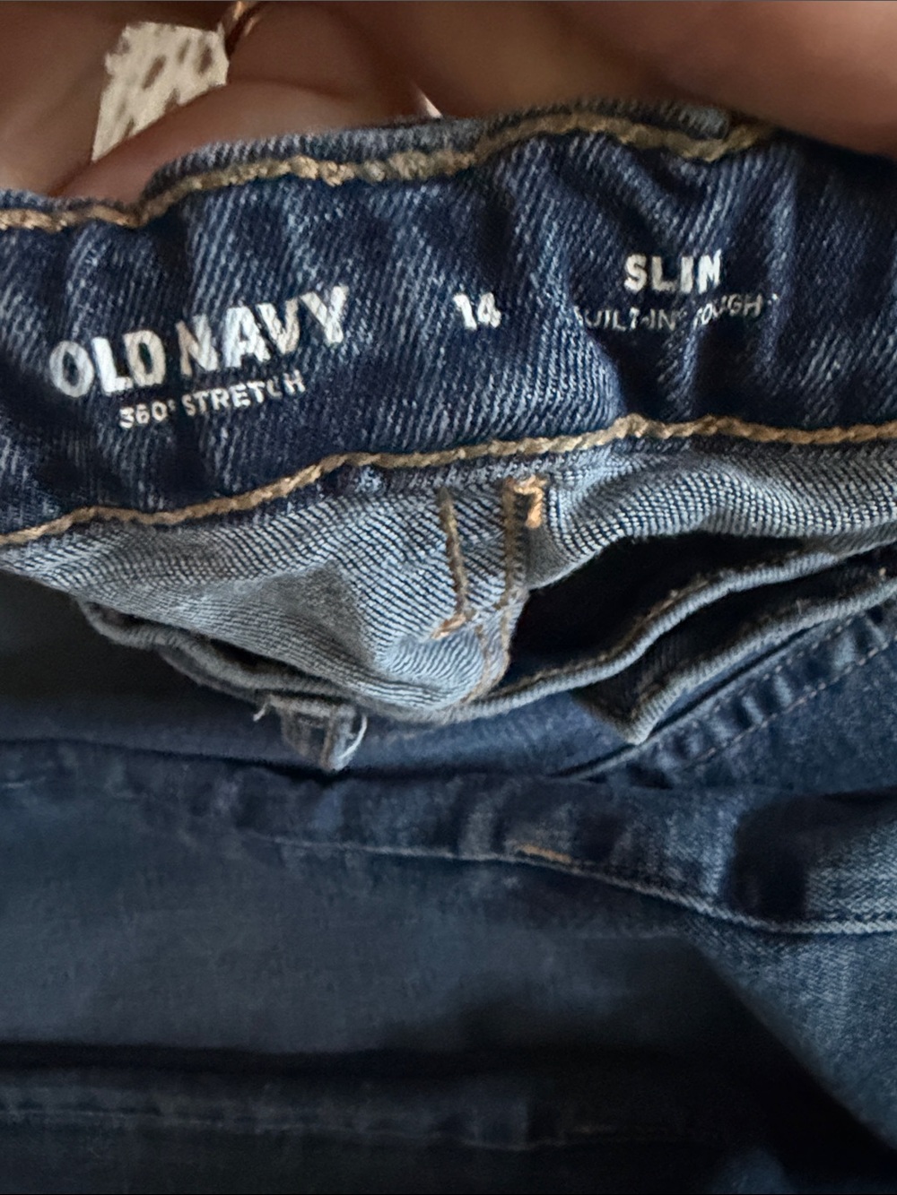 3 pairs of Old Navy size 14 Slim Dark Wash Kids Jeans - Elastic Waist
